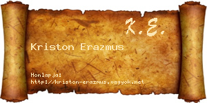 Kriston Erazmus névjegykártya